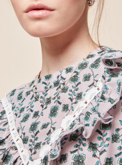 Ruffled Printed Blouse