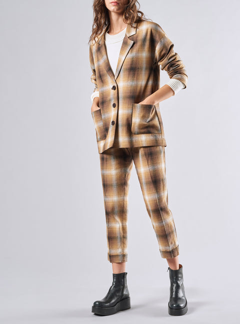 Long Checked Jacket